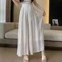 High Rise Plain Cropped Wide Leg Pants
