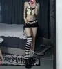 Low Rise Studded Denim Hot Pants