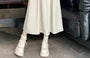High-Rise Pleated Midi A-Line Skirt
