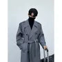 Collared Plain Midi Double Breasted Trench Coat