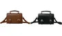 Plain Faux Leather Satchel Bag