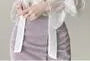 Long-Sleeve Tie-Neck Plain Ruffle Chiffon Blouse