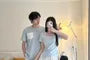 Couple Matching Short-Sleeve Round Neck Pocket Tee / Short-Sleeve Scoop Neck Asymmetrical Tee / High Rise Midi A-Line Skirt