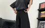 Mid Rise Plain Wide Leg Dress Pants