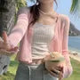 Plain Crop Cardigan