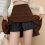High Waist Plain Pleated Mini A-Line Skirt