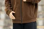 Plus Size Hooded Plain Zip Jacket