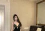 Spaghetti Strap Deep Plunge Plain Rhinestone Midi Sheath Dress