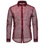 Long-Sleeve Hollow Button-Up Shirt