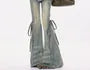 Mid Waist Washed Frayed Skirt Overlay Bell Bottom Jeans