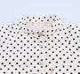 Polka Dots Capri  Pants / Long-Sleeve Stand Collar Lace Up Polka Dots Shirt