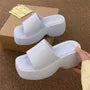 Plain Platform Slide Sandals
