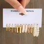 Set Of 6: Alloy Hoop Earring