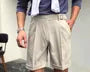 High Waist Plain Roll Up Hem Shorts