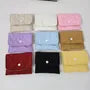 Plain Quilted Flap Button Sanitary Pouch / Coin Purse