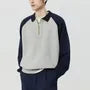 Collared Half Zip Raglan Polo Sweater
