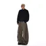 Mid Rise Plain Paneled Wide Leg Jeans