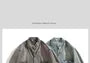 Stand Collar Buckled Washed Denim Button Jacket