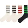 Set of 4: Striped Crew Socks