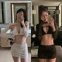 Set: Halter Plain Lace Bikini Top + Bottom + Long Sleeve Shrug + Cover Up Skirt