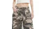 Drawstring Waist Camouflaged Print Baggy Wide Leg Cargo Pants