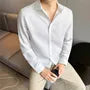 Long-Sleeve Button-Up Plain Shirt
