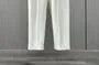 Drawstring Waist Plain Cropped Straight Leg Suit Pants