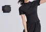 Short-Sleeve Stand Collar Half-Zip Plain Sports T-Shirt