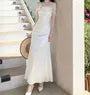 Short-Sleeve Off Shoulder Plain Ruched Maxi A-Line Dress