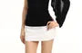 Set: Crew Neck Plain Ruched Slim Fit Tank Top + Asymmetrical Shawl