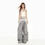 Mid Rise Lace Skirt Overlay Wide Leg Cargo Pants (Various Designs)