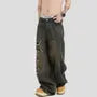 Low Waist Washed Distressed Baggy Jeans