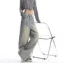 Low Waist Washed Loose-Fit Wide Leg Jeans