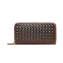 Genuine Leather Woven Long Wallet