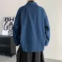 Plain Denim Lace-Up Kimono Jacket