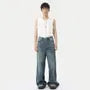 Mid Rise Washed Distressed Wide Leg Jeans