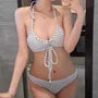 Striped Knit Bikini Set