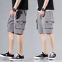 Drawstring Waist Plain Cargo Shorts