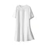 Short-Sleeve Crew Neck Plain Lace Trim Sundress