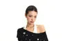 Mock Two-Piece Short-Sleeve Halter Neck Off-Shoulder Two Tone Grommet Crop T-Shirt