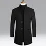 Stand Collar Plain Button Coat