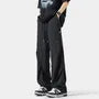 Drawstring Waist Plain Straight Leg Sweatpants