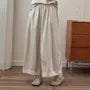 Elastic Waist Lace Panel Cropped Baggy Pants