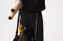 Elbow-Sleeve Stand Collar Plaid Panel T-Shirt