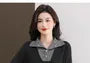 Mock Two-Piece Long-Sleeve Striped Collar Sweater