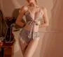 Lingerie Set: Lace Trim Tie-Front Bra Top + Panty