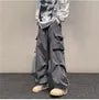 Unisex Drawstring-Waist Cargo Parachute Pants
