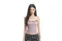 Frill Trim Cinched Plain Crop Camisole Top