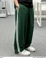 High Waist Striped Side Wide Leg Sweatpants