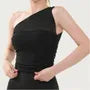 Sport Single Shoulder Plain Ruched Camisole Top